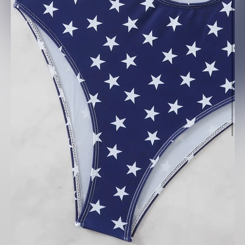American Flag Stars Stripes Push Up Swimsuit - Picture 10 of 13